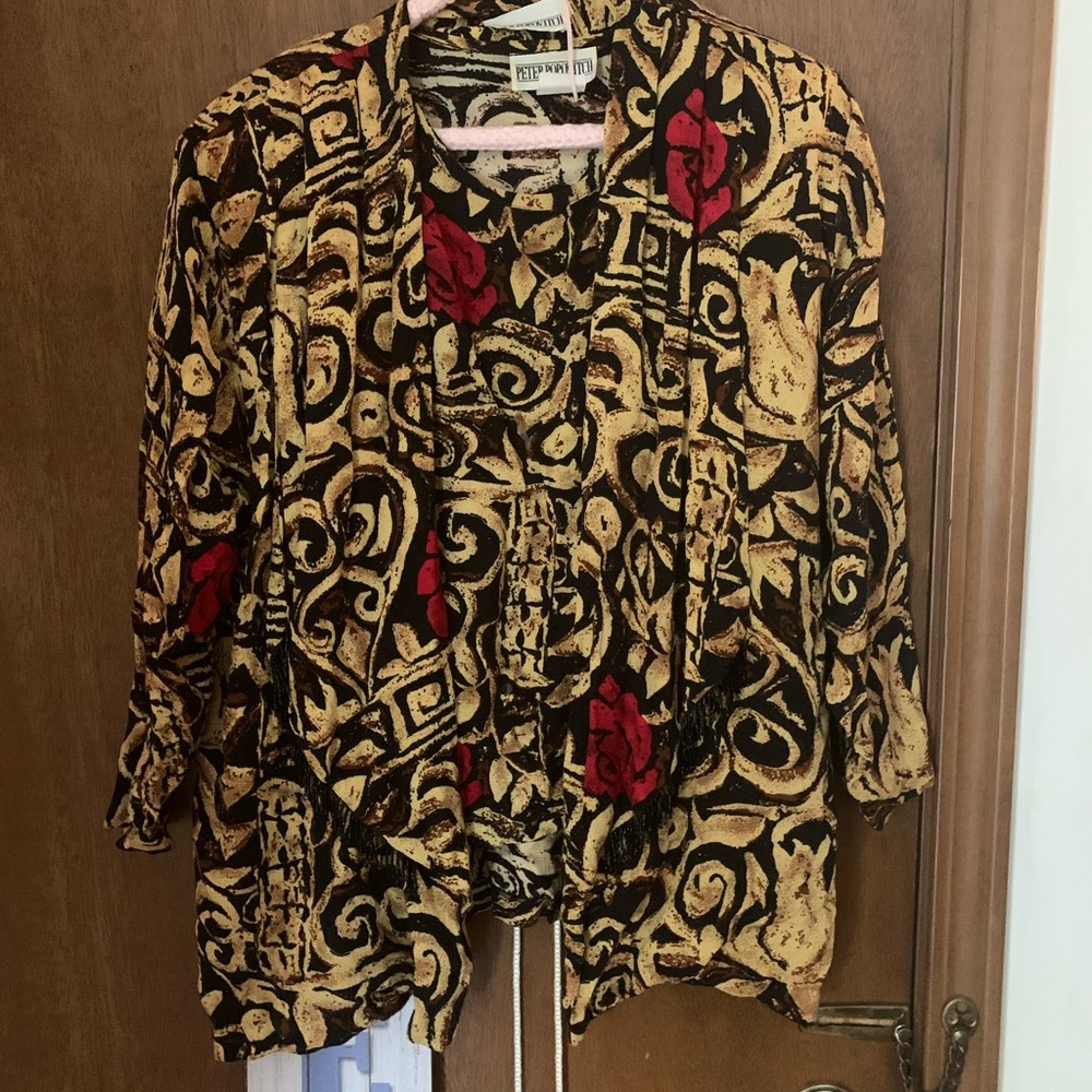 Blouse with Shaw , skirt and pants excellent condition